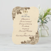 25e Jubileum uitnodiging geïllustreerd sepia roos (Staand voorkant)