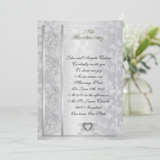 25e Jubileum Uitnodiging Gelofte Vernieuwing Elega (Staand voorkant)