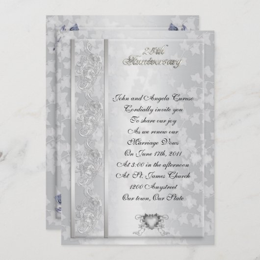 25e Jubileum Uitnodiging Gelofte Vernieuwing Elega (Voorkant / Achterkant)