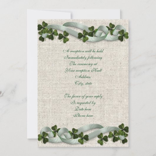 25e Jubileum Uitnodiging Iers thema (Achterkant)