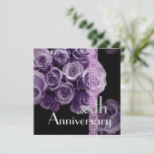 25e Jubileum Uitnodiging - LILA PAARSE Rozen (Staand voorkant)