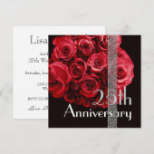 25e Jubileum Uitnodiging RED Roses (Voorkant / Achterkant)