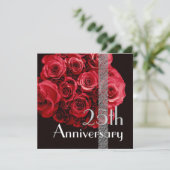 25e Jubileum Uitnodiging RED Roses (Staand voorkant)