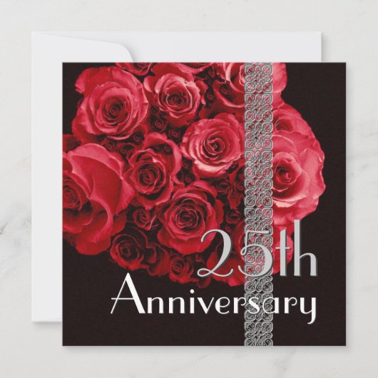 25e Jubileum Uitnodiging RED Roses (Voorkant)