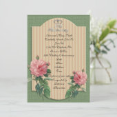 25e Jubileum uitnodiging  rozen (Staand voorkant)