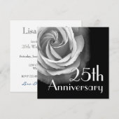 25e Jubileum Uitnodiging - SILVER-Roos (Voorkant / Achterkant)