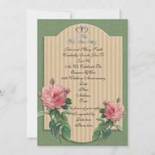25e jubileum uitnodiging vintage rozen
