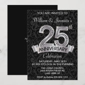 25e jubileum uitnodiging zilver diamant (Voorkant / Achterkant)