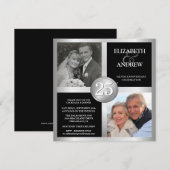 25e Jubileum-uitnodigingen met 2 foto's Kaart (Voorkant / Achterkant)