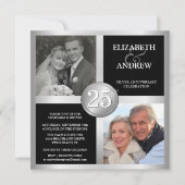 25e Jubileum-uitnodigingen met 2 foto's Kaart (Voorkant)