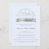 25e Jubileum uitnodigingen voor Silver & Blue Wedd (Voorkant / Achterkant)