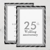 25e jubileum uitnodigingen - Zilver (Voorkant / Achterkant)