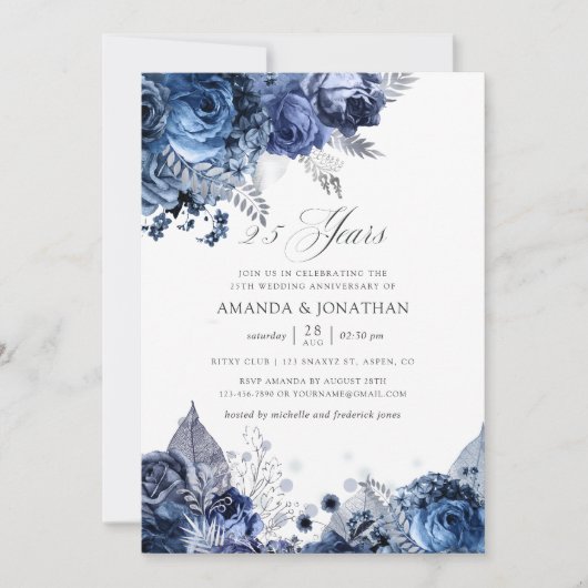 25e Jubileum van de 25e bruiloft van de marine & W Kaart (Voorkant)