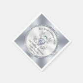 25e Jubileum van de bruiloft Napkins, zilver Servet (Hoek)