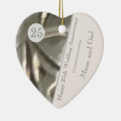 25e Jubileum van de bruiloft, zilver, Keepasje Keramisch Ornament (Rechts)