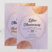 25e Jubileum van Golden crystal Silver Affair Kaart (Voorkant / Achterkant)