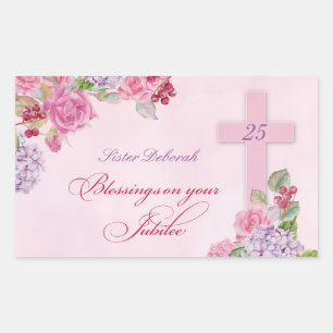 25e Jubileum van het religieuze leven katholieke n Rechthoekige Sticker