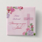 25e Jubileum van het religieuze leven katholieke n Vierkante Button 5,1 Cm (Voorkant)