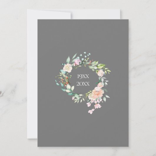 25e Jubileum Verander de Datum Rozen Floral Kaart (Achterkant)