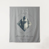25e Jubileum voor bruiloft Foto Diamond Lijst Wandkleed (Voorkant)