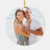 25e Jubileum voor bruiloft Foto Rozen Garland Keramisch Ornament (Achterkant)