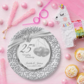 25e Jubileum voor bruiloft - hart Papieren Bordje (Feest)