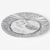 25e Jubileum voor bruiloft - hart Papieren Bordje (Gekanteld)