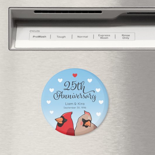 25e Jubileum voor bruiloft, kardinaal vogel en har Magneet (Insitu (Vaatwasser))