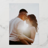 25e Jubileum voor bruiloft met Lijst Folie Uitnodiging (Achterkant)