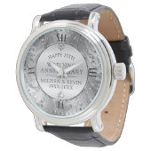 25e Jubileum voor bruiloft Zilver Lijst Horloge (Gekanteld)