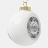 25e Jubileum voor bruiloft Zilver Lijst Keramische Bal Ornament (Links)