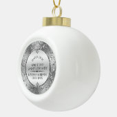 25e Jubileum voor bruiloft Zilver Lijst Keramische Bal Ornament (Rechts)