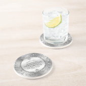 25e Jubileum voor bruiloft Zilver Lijst Zandsteen Onderzetter (Zijkant)