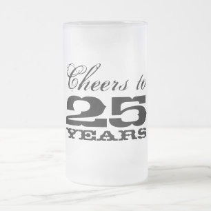 25e Jubileum voor weddenschap Glass Beer Mok Gift