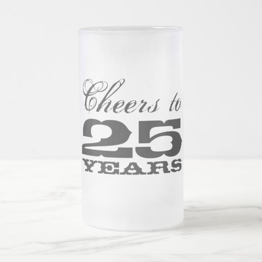 25e Jubileum voor weddenschap Glass Beer Mok Gift (Center)