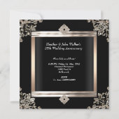 25e Jubileum voor weddenschappen Art Deco Black Si Kaart (Achterkant)