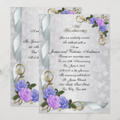 25e Jubileum vow vernieuwing lavender & blauwe roz Kaart (Voorkant / Achterkant)