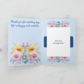 25e Jubileum vrouw Gerbera Bloemenblauw Kaart (Binnen)