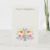 25e Jubileum vrouw Gerbera bloemengroen Kaart (Achterkant)