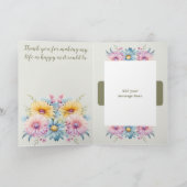 25e Jubileum vrouw Gerbera bloemengroen Kaart (Binnen)