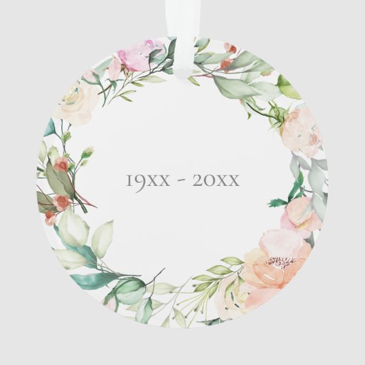 25e Jubileum Waterverf Rozen Floral Ornament (achterkant)