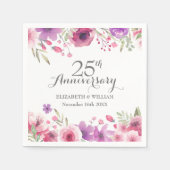 25e jubileum Waterverfrozen Groene decoratie Servet (Voorkant)