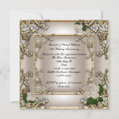 25e Jubileum Wedding Cream Gold Roos Silver Kaart (Achterkant)