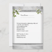 25e Jubileum Wedding Silver White Rose Kaart (Achterkant)