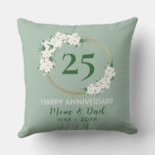 25e Jubileum White Green Floral Chinoiserie Kussen (Achterkant)