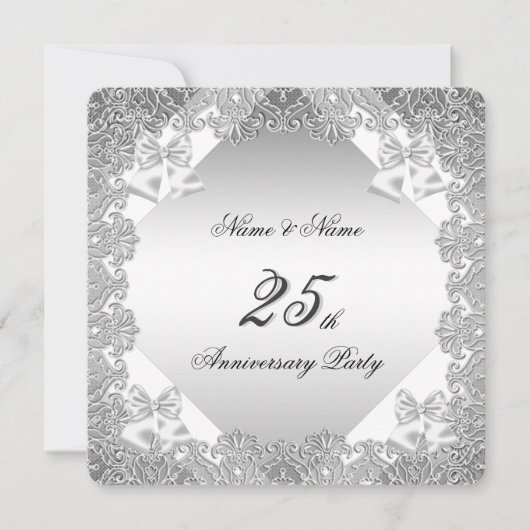 25e Jubileum White Silver Lace Kaart (Voorkant)