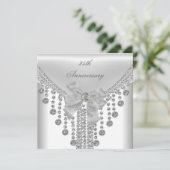 25e Jubileum White Silver Overlay Bow Jewel Kaart (Staand voorkant)