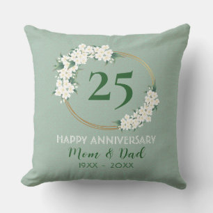 25e jubileum Wit Groen Bloemmotief Chinoiserie Kussen