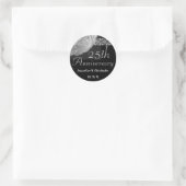 25e Jubileum WIT ZILVER ZWART Rozen Sticker (Tas)