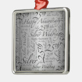 25e Jubileum Word Art Graphic Metalen Ornament (Links)
